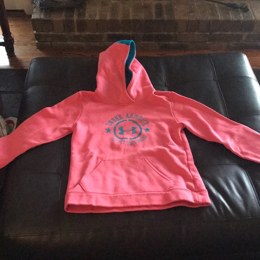 Under armor hoodie pink and blue